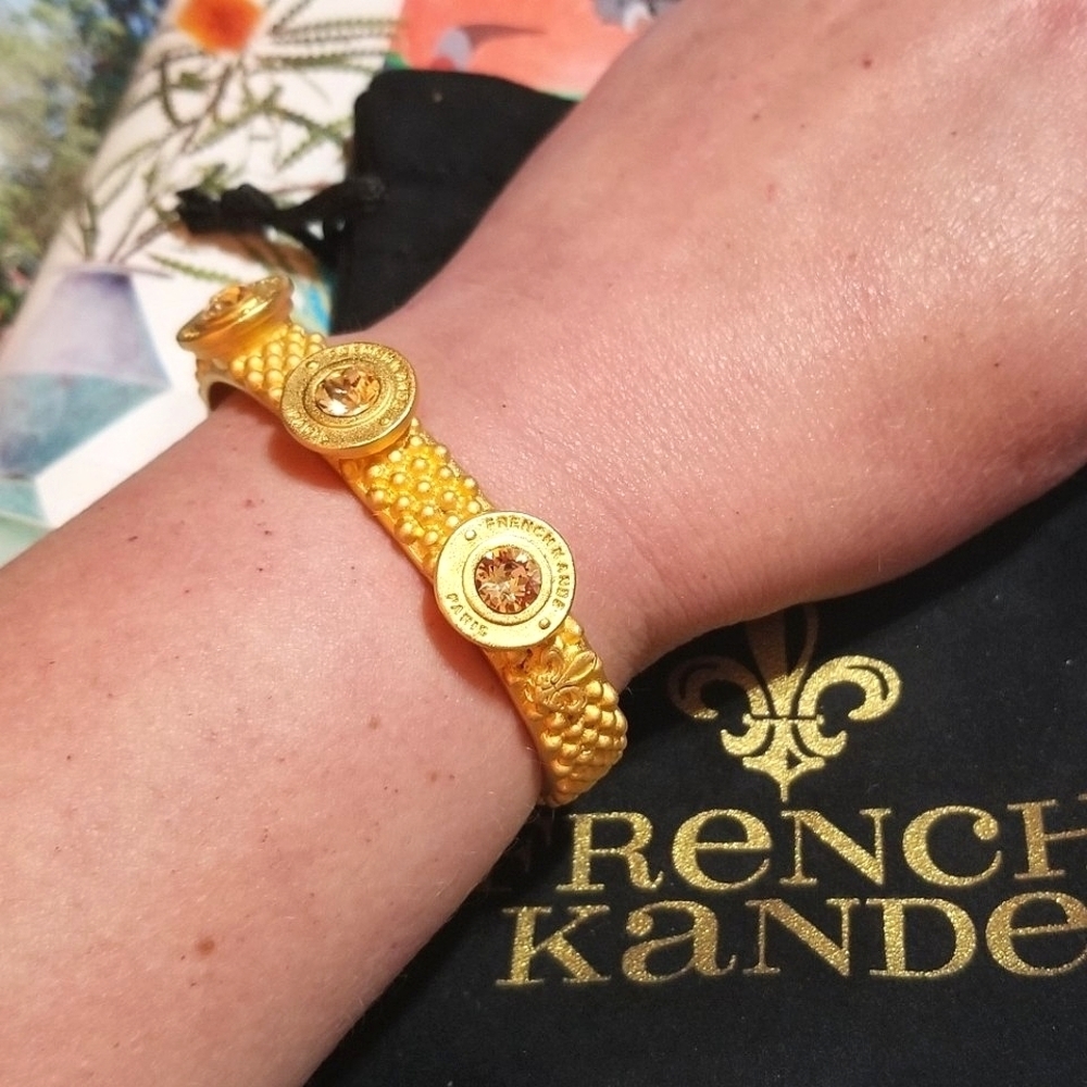 FRENCH KANDE 24K European Pink Crystal Cuff Bracelet